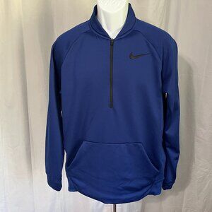 🔥 Nike Dri-FIT Men’s Blue Black 1/2 Zip Pullover Pocketed M EUC 🎽